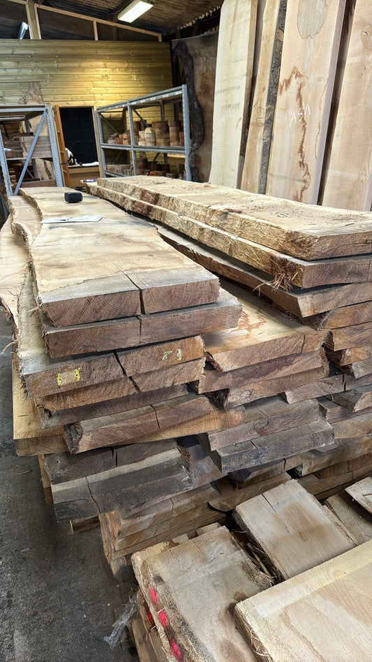 1 cubic meter of live edge European oak