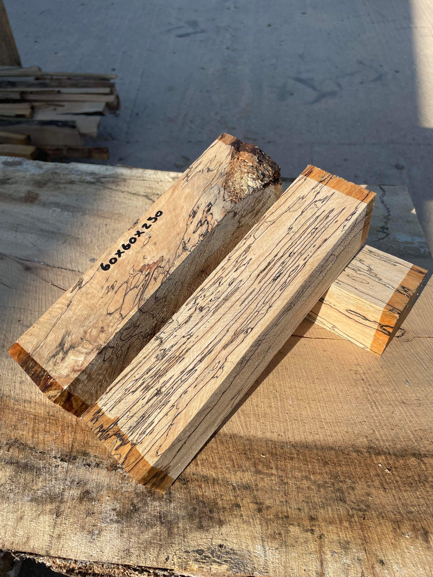 spalted beech spindles
