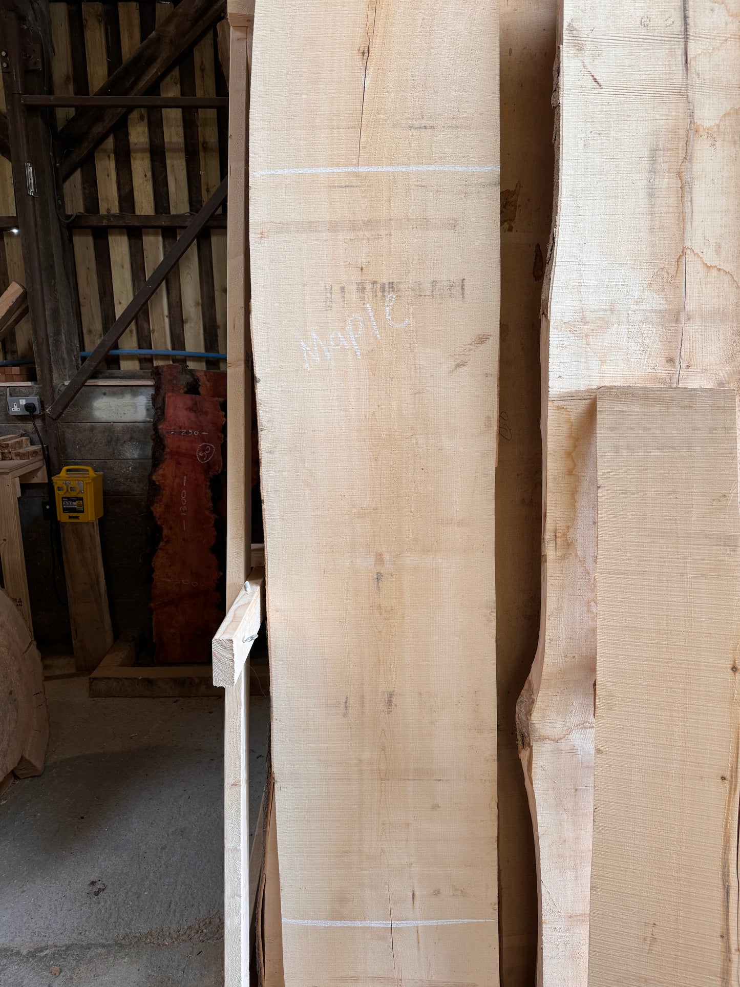 Live edge maple slabs